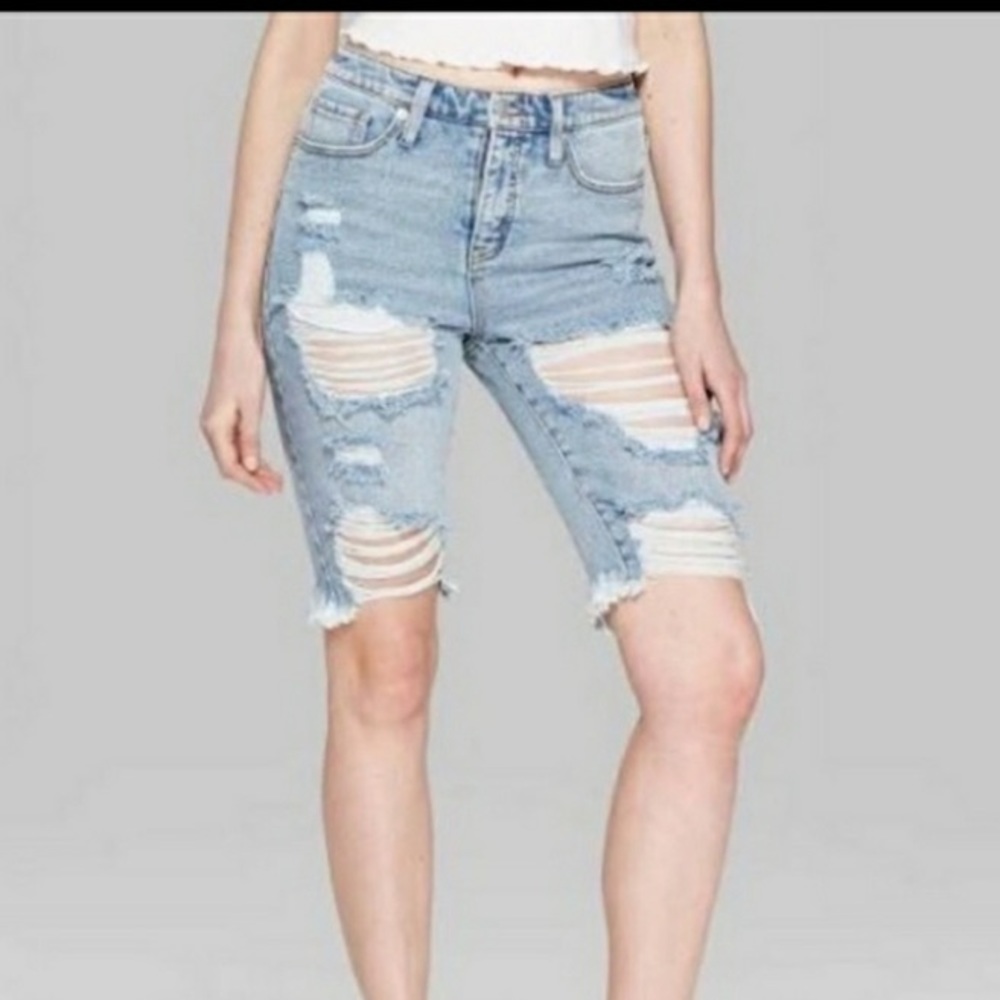 Wild Fable: distressed jean bermuda shorts